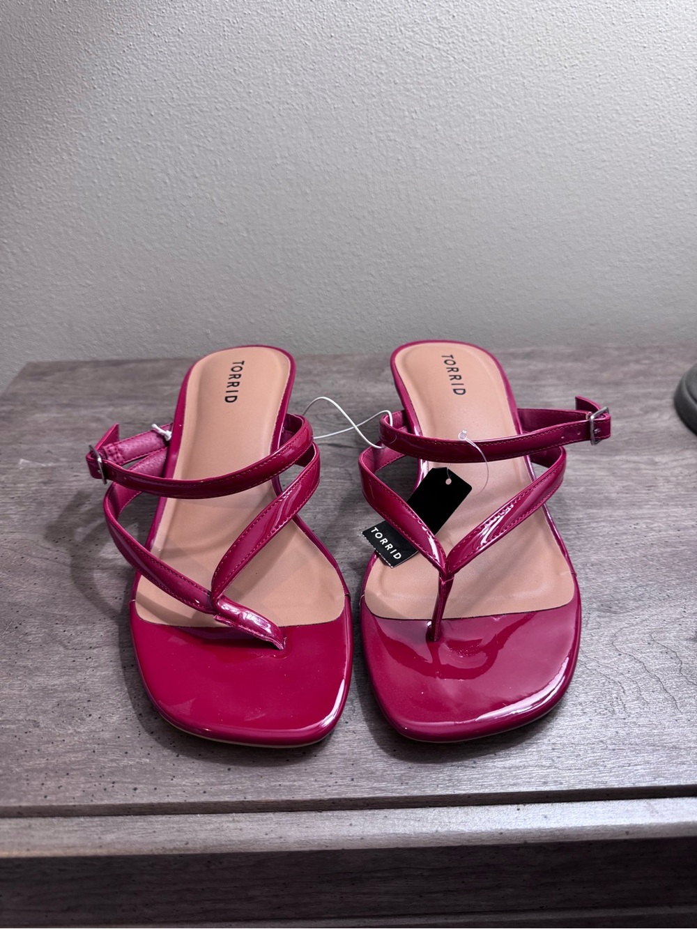 Torrid Pink Patent Strappy Kitten Heel Sandals
